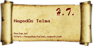 Hegedűs Telma névjegykártya